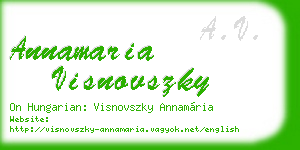 annamaria visnovszky business card